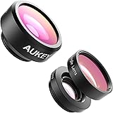 AUKEY iPhone Lens 198 &deg; Fisheye Lens + 150&deg; Wide Angle Lens + 15X Macro Lens Clip-on Cell Phone Lens for iPhone, Samsung, Huawei, and other Smartphones