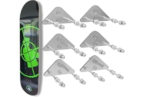 Famiron 6 Pack Skateboard Wall Mount - Aluminum Skateboard Hanger, Floating Deck Display Racks Stand, Storage Hanger