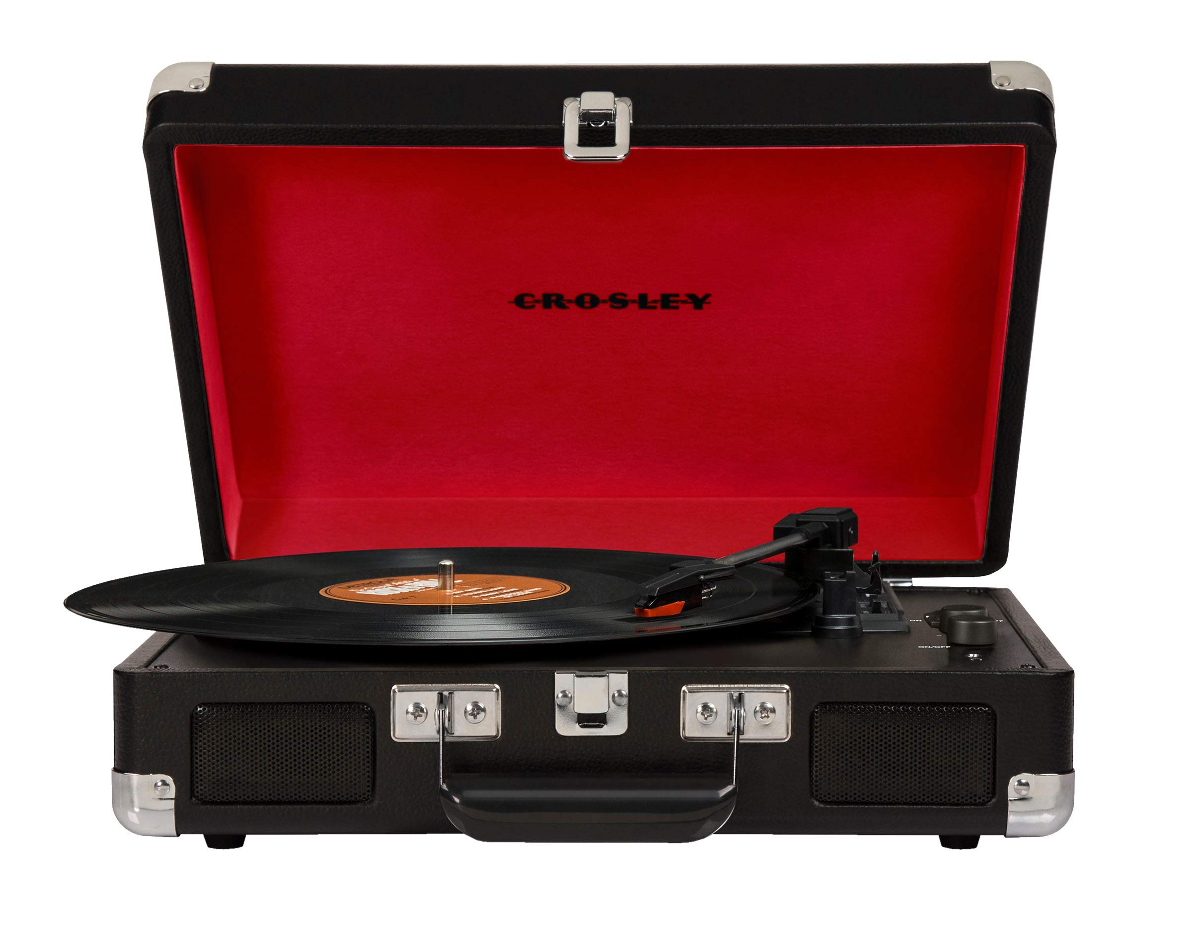 Crosley Cruiser Deluxe Vintage 3-Speed Bluetooth Suitcase Turntable, Black