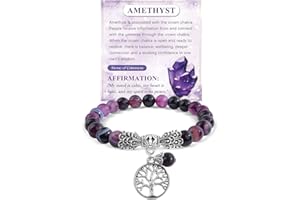 FANCIBAND Inspirational Gifts For Women Crystals And Healing Stones Bracelets For Women With Tree Of Life Charm Jewelry Gifts