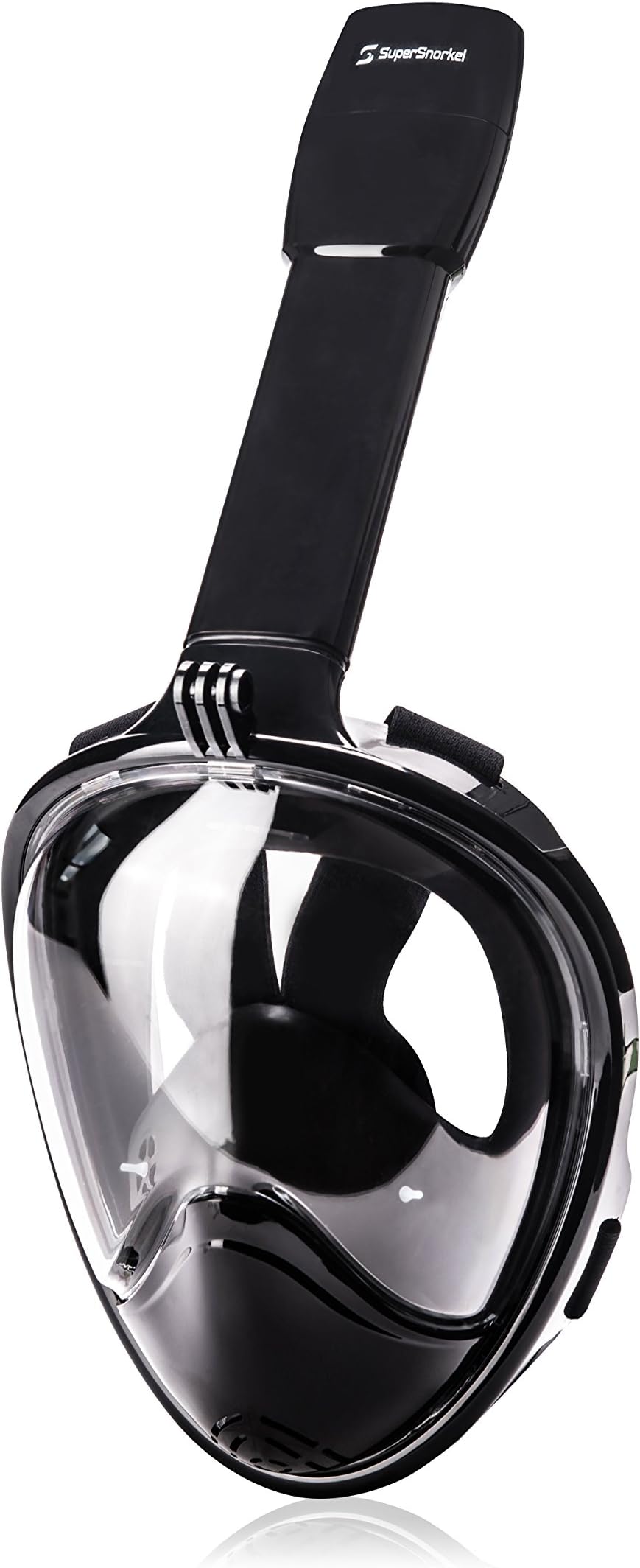 Super Snorkel Full Face Snorkel Mask for Easy Breathing & Unobstructed 180 View, Dry Snorkel Mask for Adults, Kids with GoPro Attachment