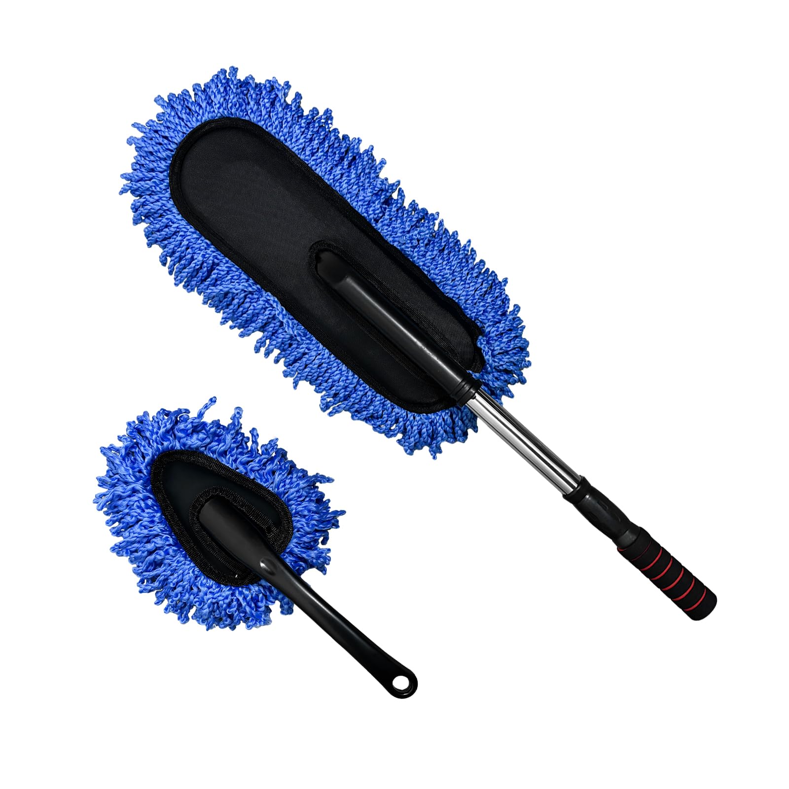 Photo 1 of Sylvil 2 PCS Microfiber Car Duster, Scratch Free Auto Exterior Interior Large Dusting Cleaning Brush, Multipurpose Vehicle Dust Cleaner with Extendable Handle, Car Accessories (Blue)