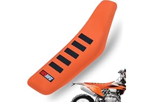 MCHMFG Ribbed Seat Cover for SX DRZ XCF RMZ KXF YZF 125 250 300 450 Motorcycle Dirt Bike (Orange)