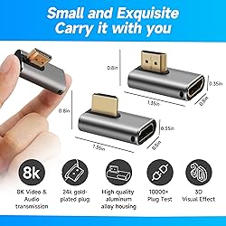 Togconn 8K HDMI 2.1 Adapter Middle 90 Degree Gold