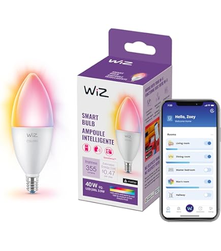 トップス Buffer Lightning Wiz White 4 WiZ Connectd Clear 40W BA11 Tunable White Filament LED Smart Bulb
