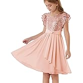 GRACE KARIN Girls Sequin Dress Party Birthday Prom Formal Fancy Midi Dress 5-12 Years