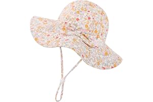 MOOKIRAER Baby Girl Sun Hat Toddler Beach Hats with UPF 50+ Protective Infant Summer Hat with Wide Brim Baby Girls Bucket Hat