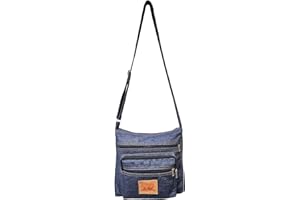 Bijoux de Ja Dark Blue Denim Jeans Canvas Zipper Crossbody Messenger Shoulder Bag Sac Pouch Purse Handbag for Unisex