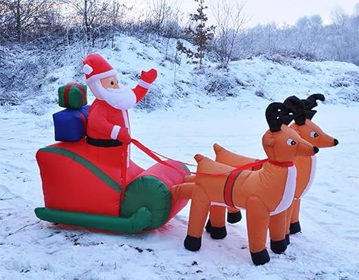 Immagini Babbo Natale Con Slitta.Hi Babbo Natale Con Slitta Autogonfiante 240 Cm Di Lunghezza Con Ventilatore 54118 Amazon It Giardino E Giardinaggio