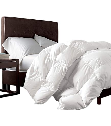 L LOVSOUL Down Comforter - California Twin Size, 800 Fill Power, Medium Warmth, White With Corner Tabs (68x90 Inches)