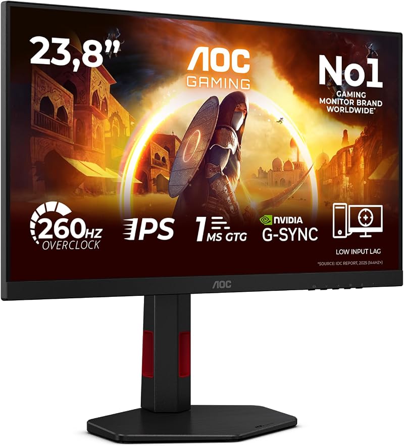 AOC 24G4ZR 23.8 inch FHD Gaming Monitor 260Hz Fast IPS HDR10 G-Sync
