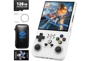 DVJQSN R36MAX Retro Handheld Game Console, 4.0 Inch 720x720 IPS Screen, Built-in 22,000+ Classic Game, Portable Hand Held Open Source Linux System, 4000mAh Battery Retro Gaming Console (White 128GB)
