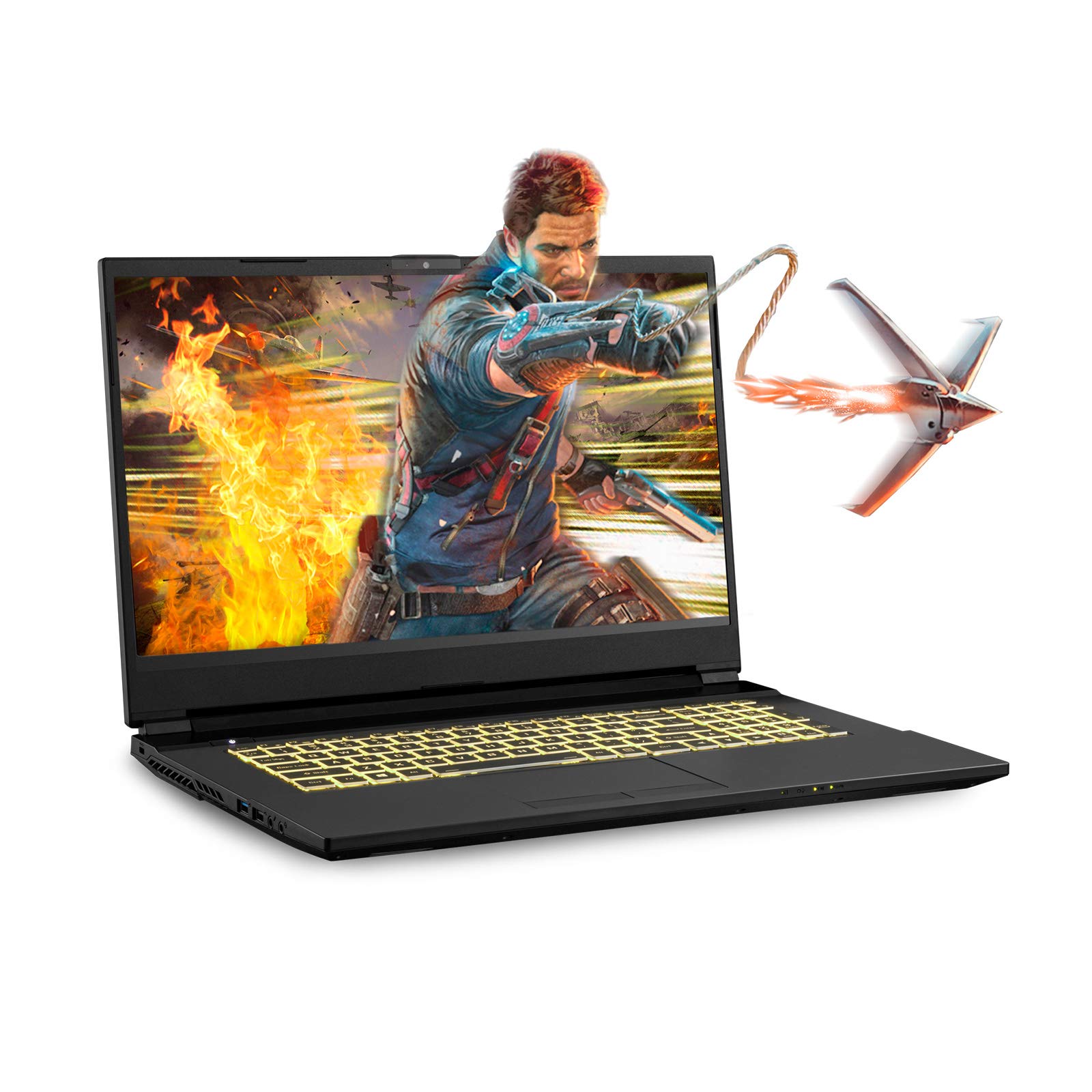 Sager NP6877EQ 17.3-Inch Thin Bezel FHD 144Hz Gaming Laptop, Intel i7-10750H, GTX 1650Ti 4GB, 32GB R