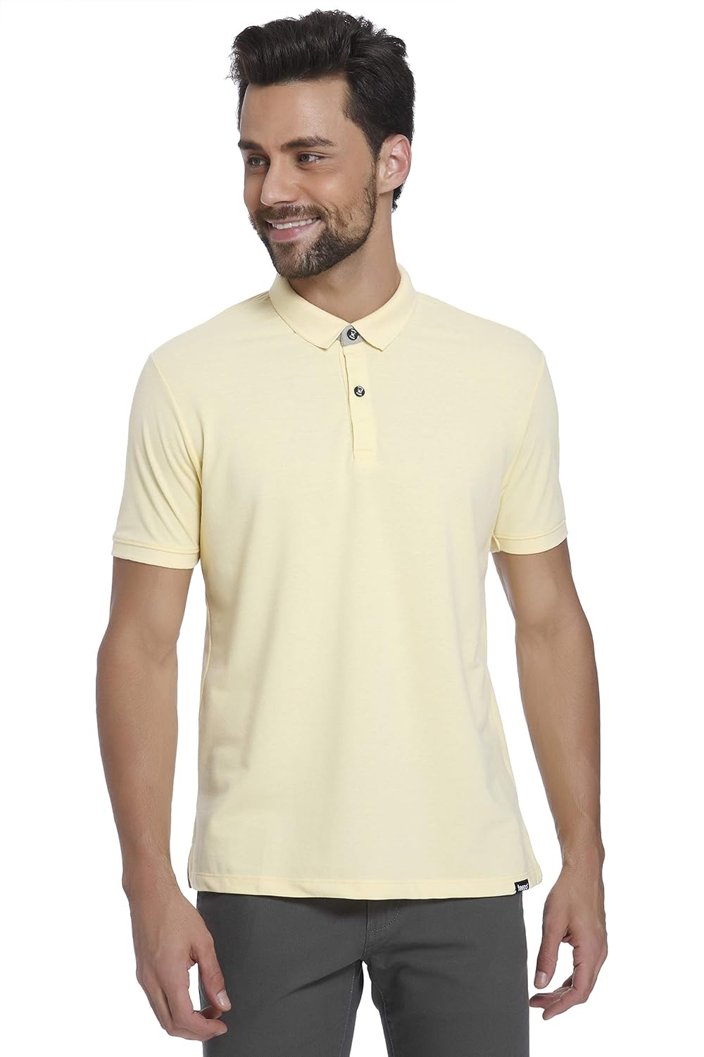 mens pastel yellow shirt