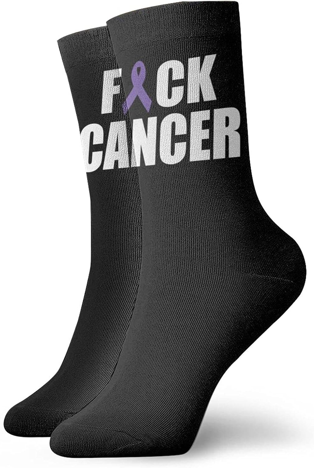 Fuck Breast Cancer Awareness Ankle Socks For Men Women Funny Crew Socks