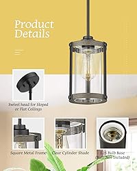 Osimir Farmhouse Pendant Light Fixtures, 1-Light