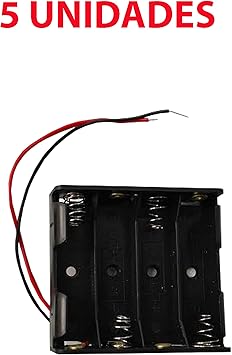 5X Portapilas 4 Pilas 6v Caja de batería para 4 pilas AA 6V: Amazon.es: Electrónica