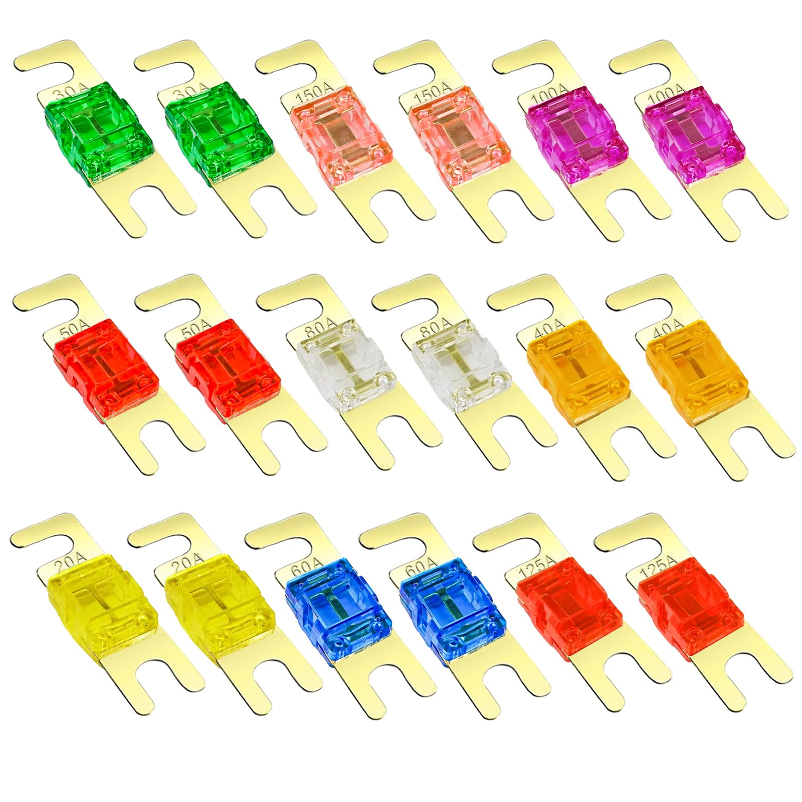 18 Pieces Mini ANL Fuse,Gold-Plated ANL Blade Fuse