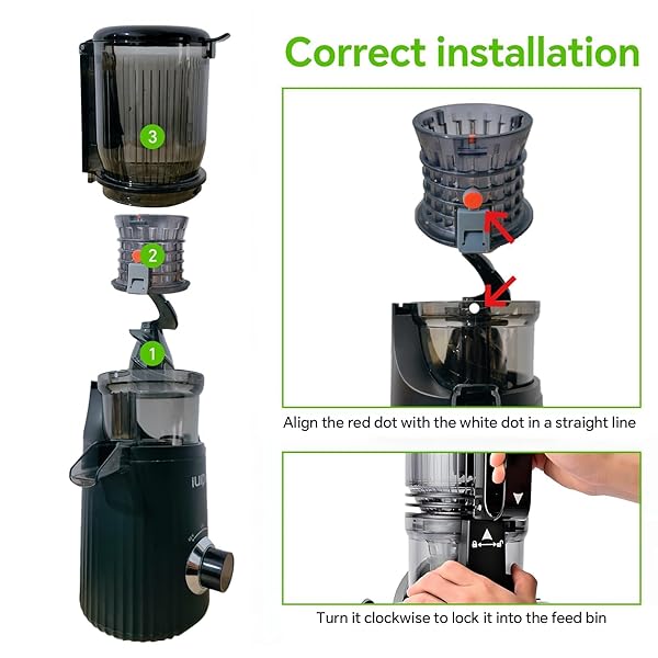 COLD PRESS JUICER, SLOW MASTICATING JUICER MACHINES FOR WHOLE VEGETABLE AND FRUIT, 4.3″ FEED CHUTE, BPA FREE, QUIET EASY CLEAN JUICER TO UNLOCK FRESH & NUTRITIOUS JUICES(BLACK)