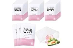 GISDO Pack of 50 Makeup Remover Wipes Individually Wrapped,Sakura Scent,Face Cleansing Wipes Bulk, Travel Towelette Makeup Remover Cloth for Face Cleansing Skin Care Remove Makeup