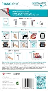 VELCRO Brand HANGables Removable Picture Strips 4 Sets Holds 6kg Damage Free view 6