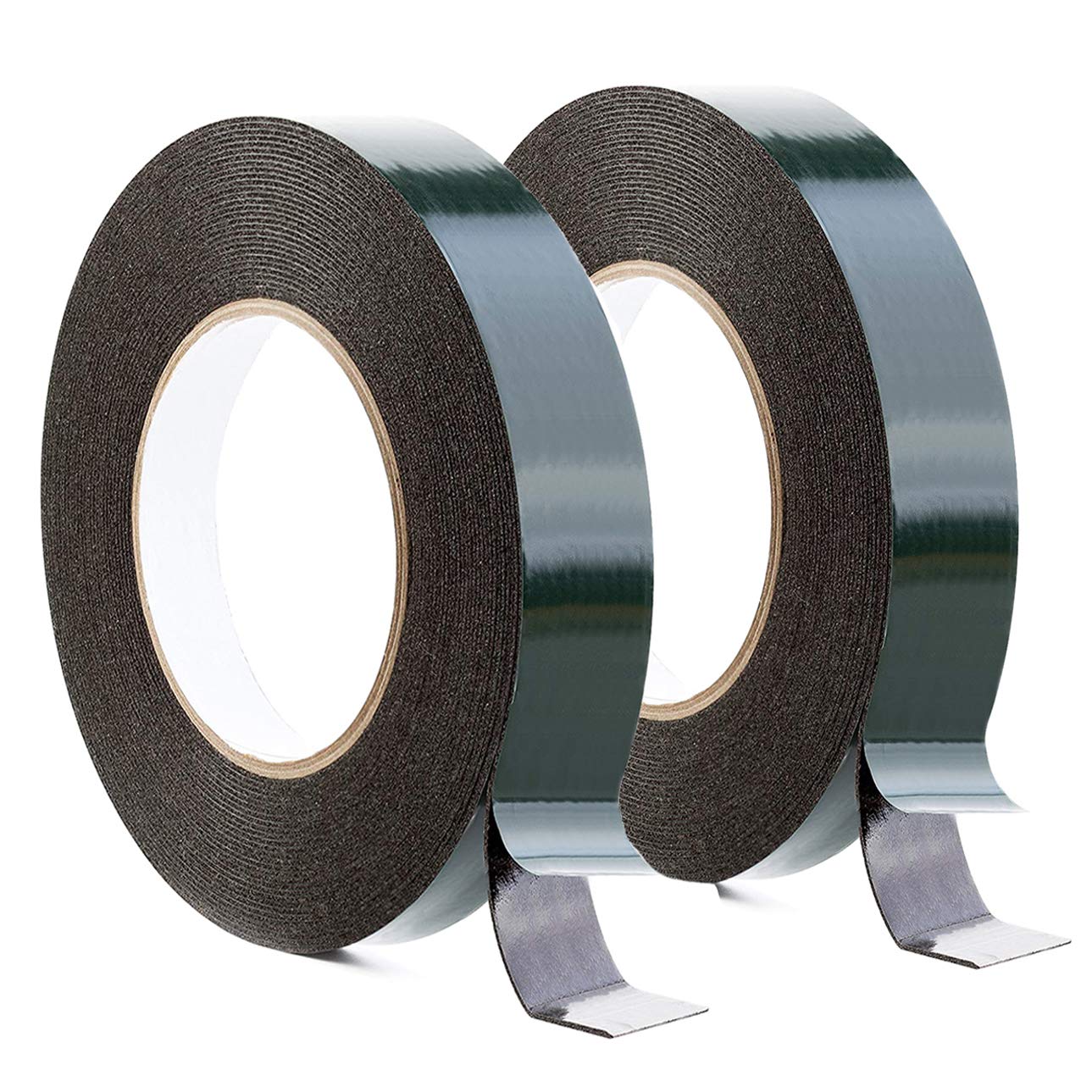 LOMHOK 2Pack 10 m (25 mm) Foam Tape Double Sided Sponge Tape Waterproof Mounting Adhesive Sponge Tape for Automotive Grade Car Trims Number Plate Fixing