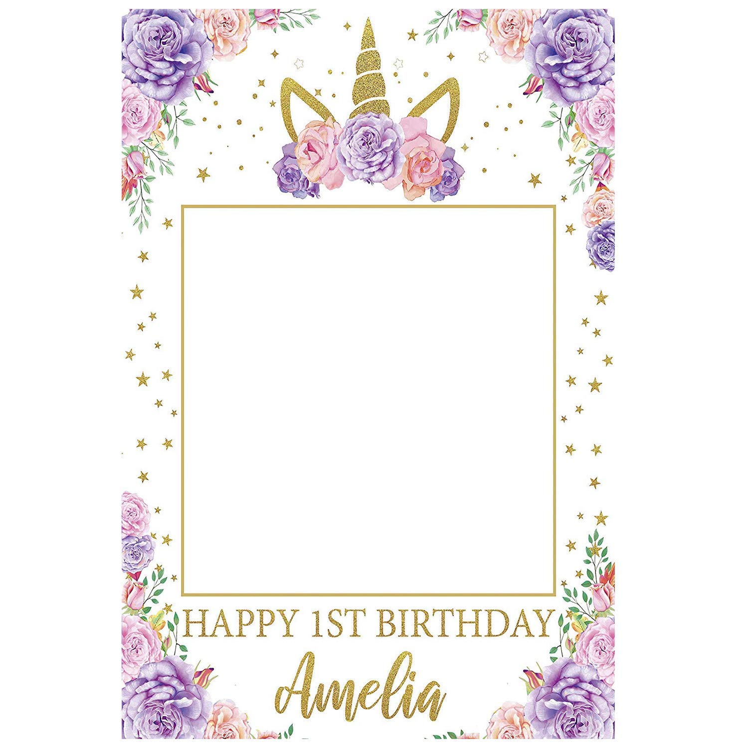 48x36 Pastel Unicorn Rainbow Unicorn Photobooth Frame Prop Unicorn Horn Selfie Frame Pony Unicorn Party Unicorn