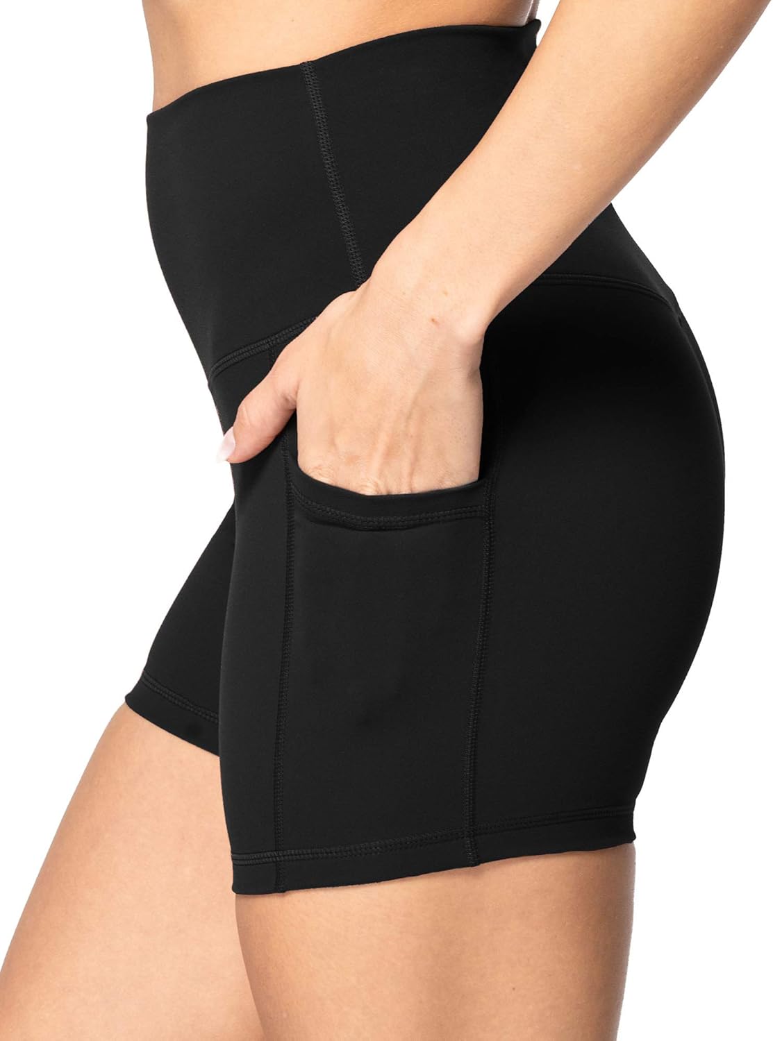 Sunzel 8" / 5" Biker Shorts for Women with Pockets, High Waisted Yoga Workout Shorts: Clothing