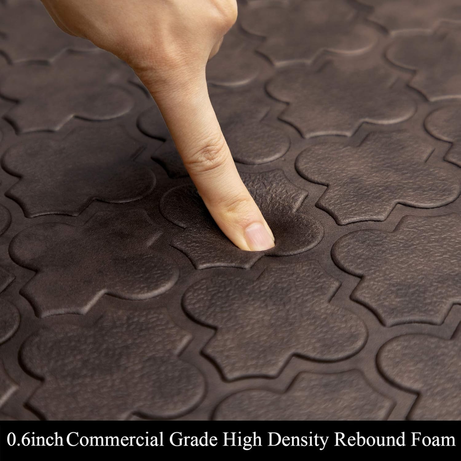 HEBE Oversized Anti Fatigue Comfort Mats for Kitchen Floor Standing Desk Non Slip Thick Cushioned Kitchen Floor Mats Runner Waterproof Kitchen Rugs Heavy Duty Comfort Standing Mats,20"x60",Brown: Kitchen & Dining