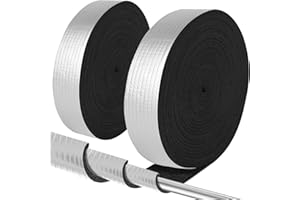 THRSEELY Pipe Insulation Wrap 2" Wide X 32.8 Ft Outdoor Foam And Foil Pipe Wrap Insulation Tape Self Adhesive for Winter Freeze Protection Insulation Wrap for Cold Hot Water Pipes for Reduce Heat Loss (2 Roll)