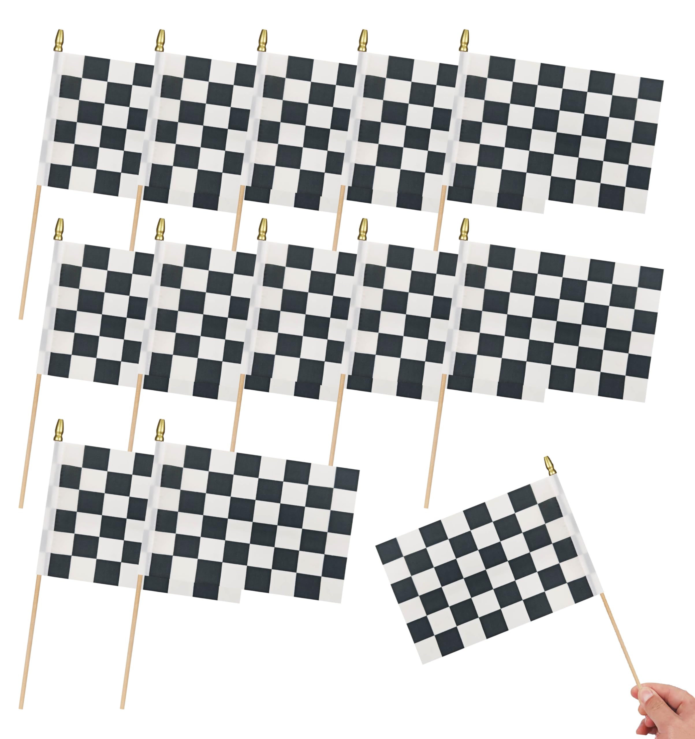 Photo 1 of * only comes with one *
HSQCEZ 12Pcs Small Checkered Black and White Racing Flags on Wooden Stick Mini Race Car Flag Hand Held Flag Decorations,5x8 Inch
