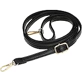 YBEATY Leather Purse Strap Replacement Adjustable Extended Long Crossbody Shoulder Bags Strap Genuine Leather Thin Black Handbags Strap for Women Handbags Purse Crossbody Clutch