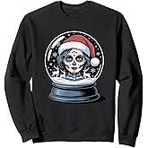 Christmas Sugar Skull Art Woman Santa Hat Festive Design Sweatshirt