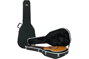 Gator Cases Deluxe ABS Molded Case for Acoustic Guitars; Fits Ovation Style Deep Contour Acoustic Guitars (GC-DEEP BOWL)