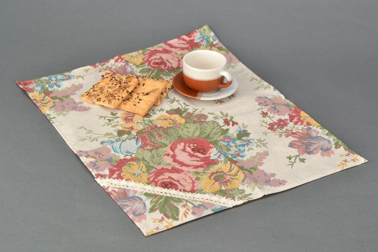 Decorative Fabric Napkin with Lace Amazon.co.uk Kitchen & Home