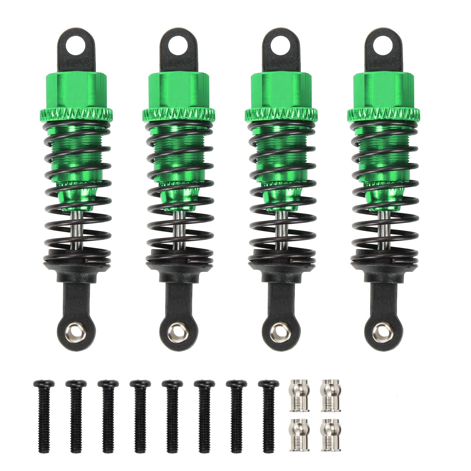 RCAWD Alloy RC Shock Absorber 65mm Damper A580018 for 1/18 Wltoys A959 A969 A979 K929 Upgrades Parts 4Pcs(Green)