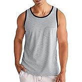 Runcati Men's Workout Tank Tops Athletic Gym Sleeveless Muscle Shirt Casual Basic Summer Fitness T Shirts with Pocket
