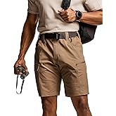 CQR Men's Flex Casual Cargo Shorts, Lightweight Water Resistant Golf Shorts, Stretch Tactical Work Shorts with Multi-Pocket