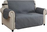 XINEAGE Quilted 2 Seater Sofa Cover Dark Grey with Pockets view 8