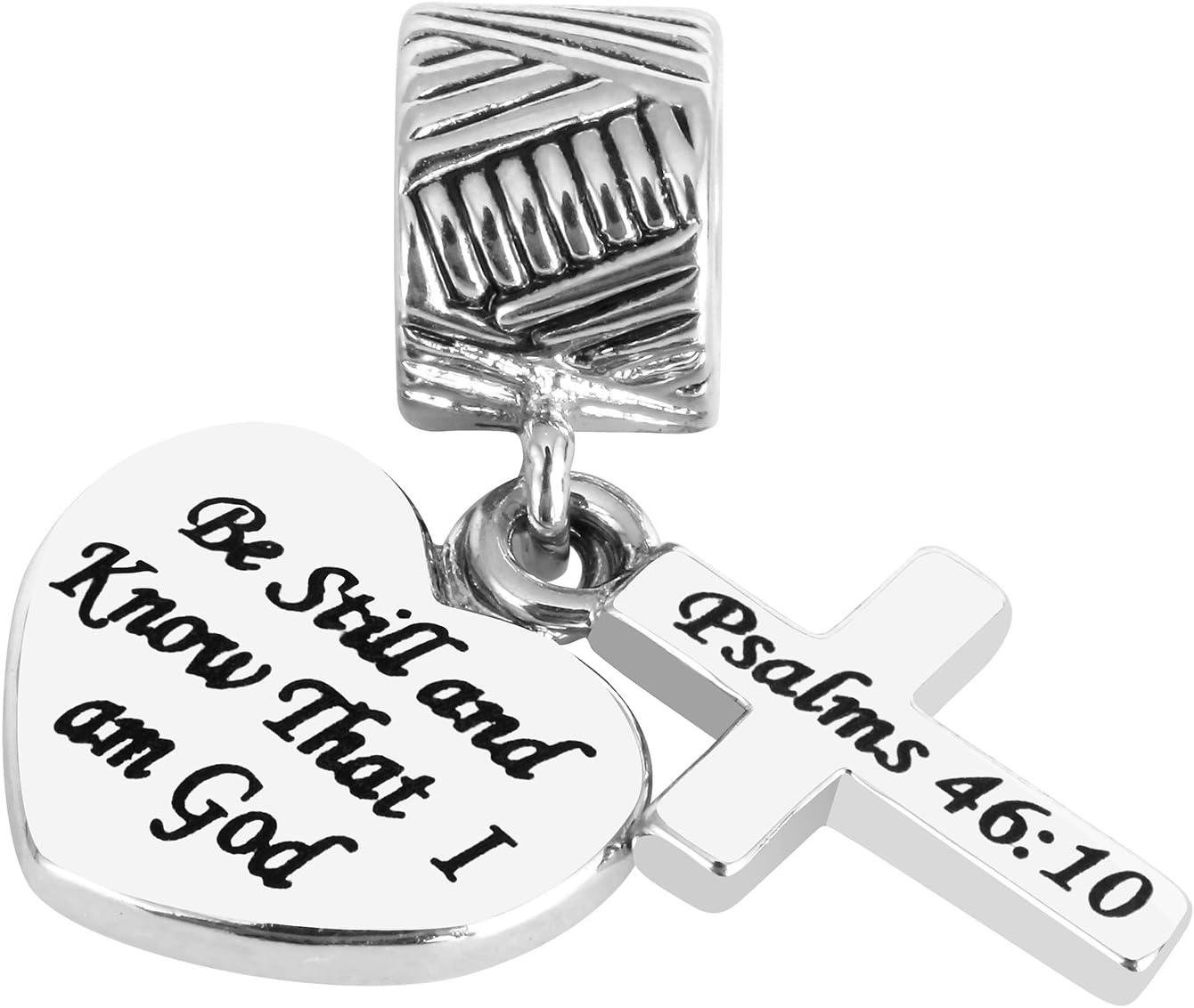 Religious Charm Jewelry Scripture Charms Cross Charms for Bracelets Silver Charms Bible Verse Charm Christian Heart Charms Beads Religious Charms Bracelets Necklace