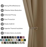 Deconovo Thermal Blackout Curtains Tan Brown 42 x 84 Inch 2 Panels Eyelet view 8