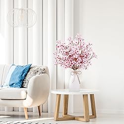 Sggvecsy Artificial Cherry Blossom Flowers 6 Pcs
