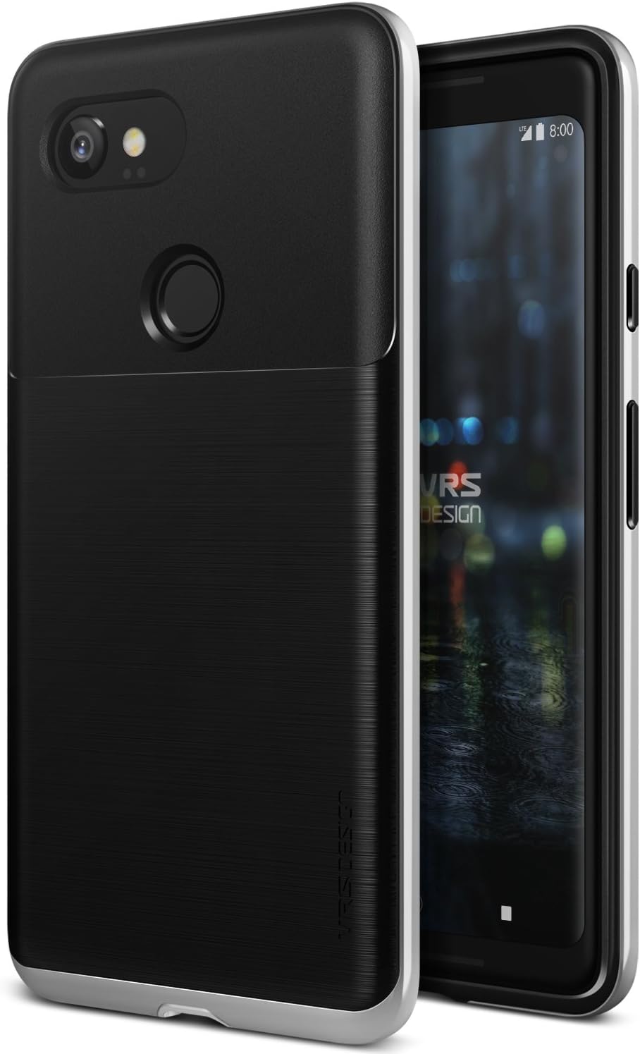 VRS DESIGN Google Pixel 2 XL Case Dual Layer Protective Case [Silver] Shockproof Heavy Duty Bumper Case TPU PC Cover [High Pro Shield] for Google Pixel 2 XL