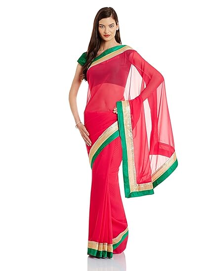 chiffon party wear saree on amazon