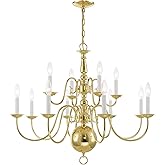 Livex Lighting 5014-02 Williamsburgh 12-Light Chandelier, Polished Brass