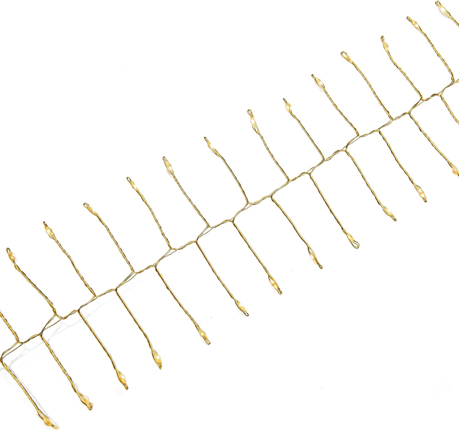 Konstsmide Christmas Light Firecracker Style Wire Cluster 200 Amber White Diodes 4.5V IP20 Gold String Lights 6339-880EE