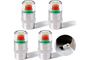 4pcs Car Tire Pressure Monitor Monitoring Valve Stem Caps, 3-Color Eye Alert Tire Pressure Sensor Indicator Universal Valve C