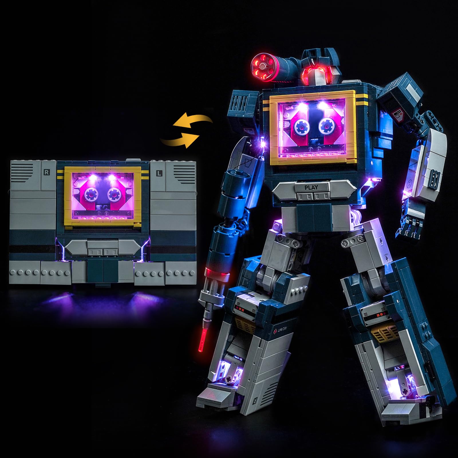 LocoLee Led Light Set Compatible with Lego 10358 Transformers: Soundwave Led Customized Version Decoration Lighting Kit Compatible with Lego 10358 Building Blocks Model,Only Lights Set,No Model — image 1