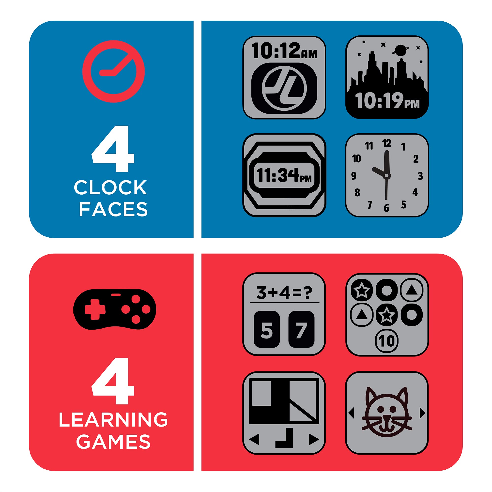 PlayZoom Justice League Smartwatch - Superman Batman Kids Smartwatch - Learning Educational Fun Interactive Games LCD Screen Sport Digital Watch Birthday Gift for Kids Toddlers Boys Girls Fun Prints