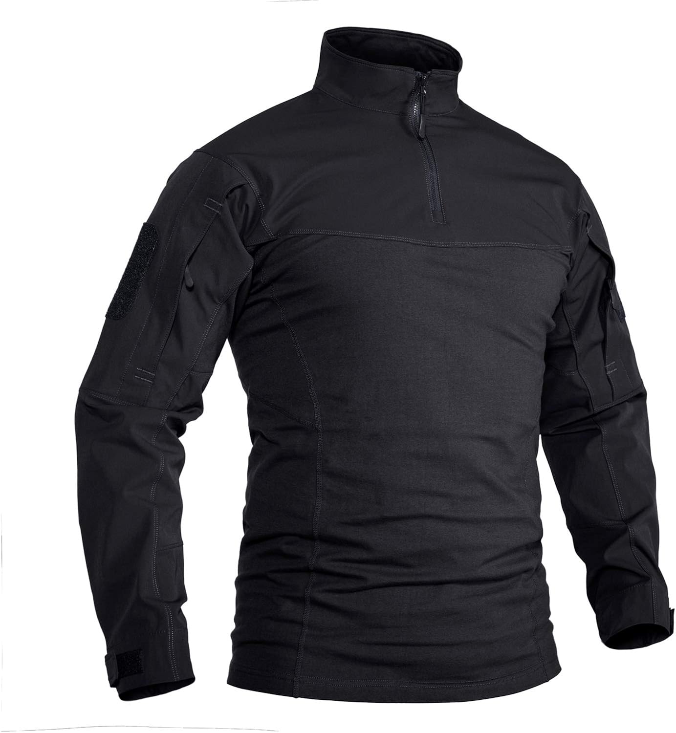 TACVASEN Men's Tactical Military Shirt 1/4 Zip Cotton Assault Top Long